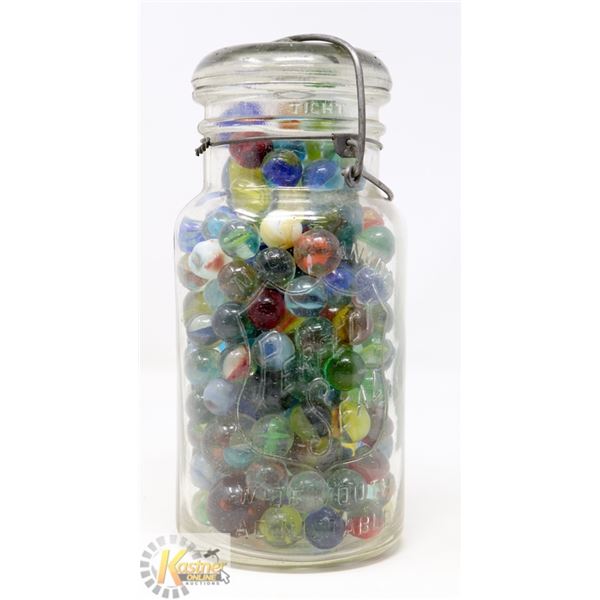 LARGE JAR OF VINTAGE MARBLES *MAY CONTAIN
