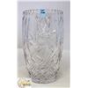 Image 1 : LARGE PINWHEEL CRYSTAL CUT & ETCHED VASE 10" TALL