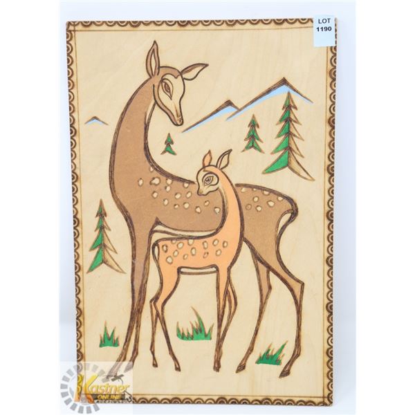 COLLECTIBLE UKRAINIAN MADE "PLAQUE OF ROE DEER"