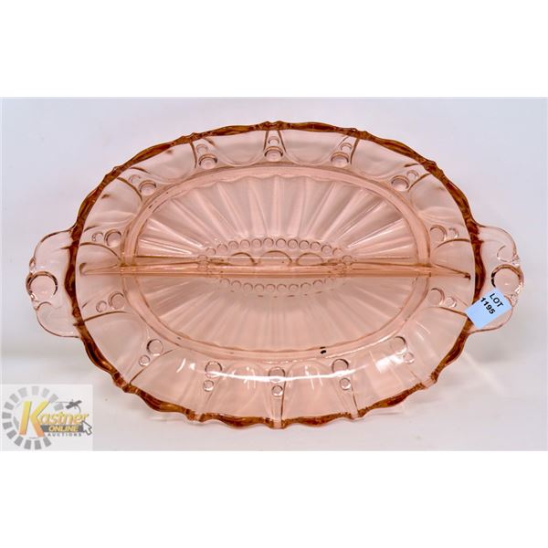 ANCHOR HOCKING PINK DEPRESSION GLASS OYSTER &
