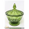 Image 1 : MCM GREEN DEPRESSION TRIANGULAR GLASS PEDESTAL