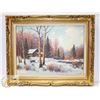Image 1 : WINTER WONDER 31" X 25" FRAMED OIL ON CANVAS