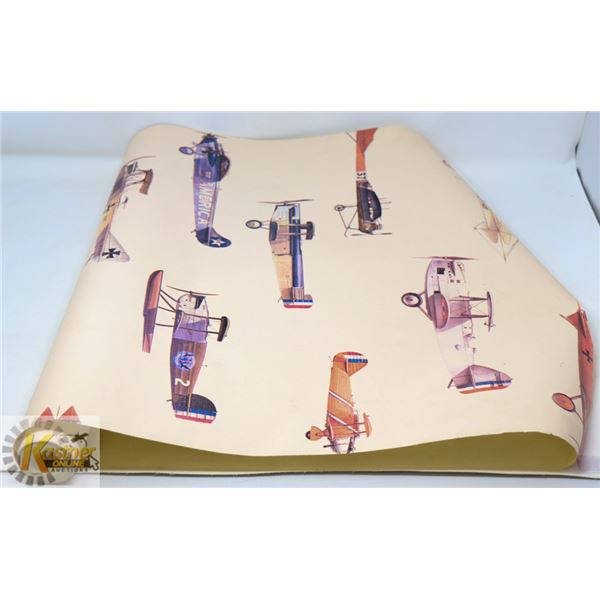PART ROLL OF VINTAGE AIRPLANE WALL PAPER