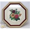 Image 1 : FRAMED FLORAL NEEDLEPOINT HEXAGON PICTURE-