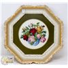 Image 1 : FRAMED FLORAL NEEDLEPOINT HEXAGON PICTURE-