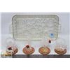 Image 1 : GLASS TRAY WITH ORNAMENTAL FIGURINES