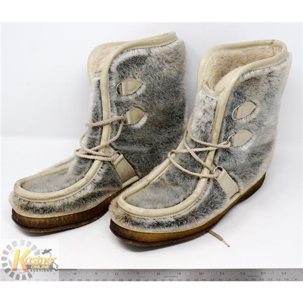 VINTAGE SEAL HIDE BOOTS SIZE MEN'S 10