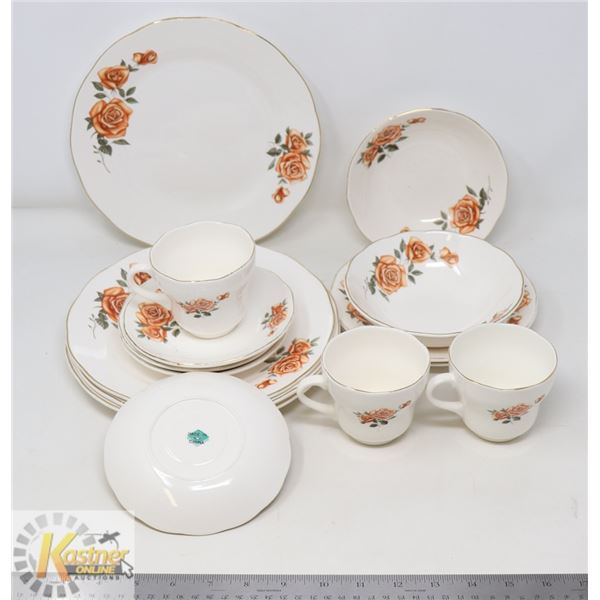 15PC VINTAGE TEA CUPS & DISHES- MADE IN CHINA