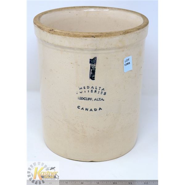 1 GALLON MED ALTA POTTERIES CROCK- REDCLIFF ALTA
