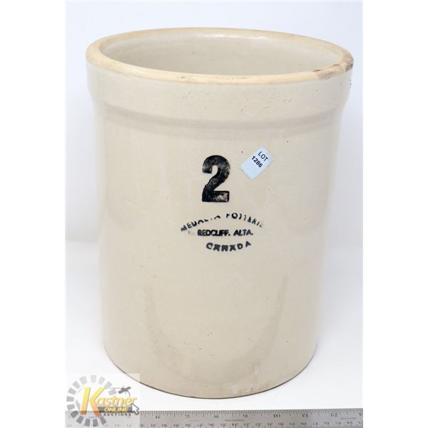 2 GALLON MED ALTA POTTERIES CROCK- REDCLIFF ALTA