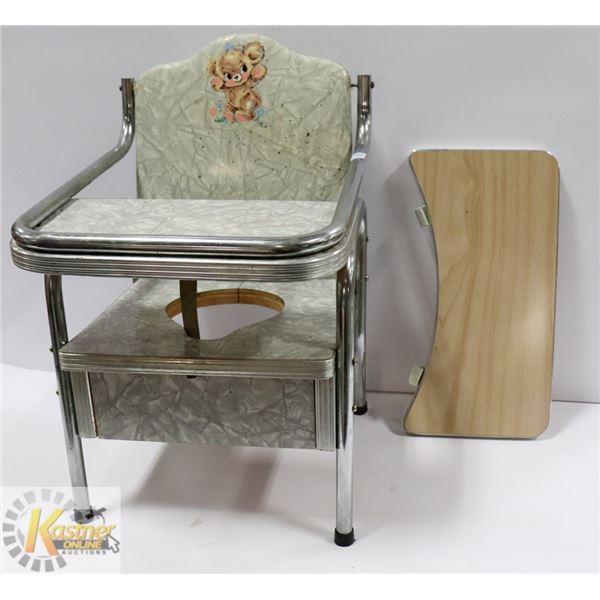 RETRO VINYL WRAPPED POTTY TRAINING CHAIR W/