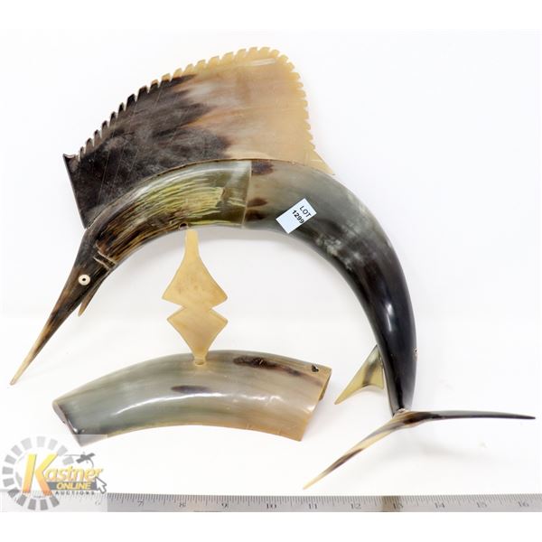 ESTATE BONE SWORDFISH ORNAMENT *NEEDS TLC*