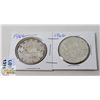 Image 1 : LOT OF 2 1966 CANADA VOYAGEUR SILVER ONE DOLLAR