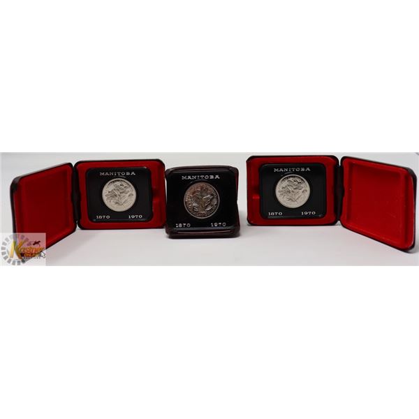 LOT OF 3 MANITOBA CENTENNIAL ONE DOLLAR COINS