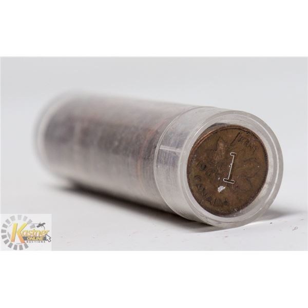 ROLL OF ASSORTED CANADIAN PENNIES 1960'S  & OLDER