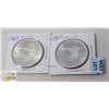 Image 1 : LOT OF 2 1967 CANADA CENTENNIAL SILVER ONE