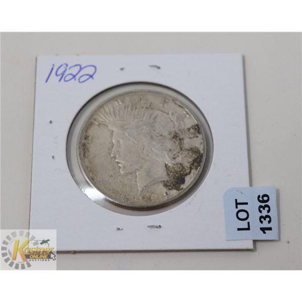 1922 USA SILVER PEACE DOLLAR