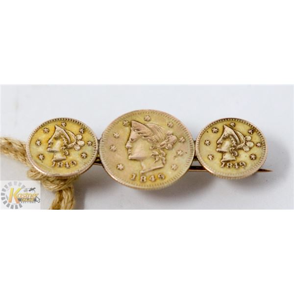 1849 TRIPLE COIN ESTATE PIN