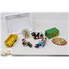 Image 1 : SMALL BASKET OF EXTRA TIN TOY ACCESSORIES & PARTS