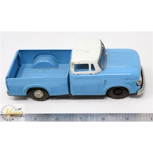 ANTIQUE TIN FRICTION BLUE PICK UP TRUCK - MADE IN