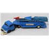 Image 3 : ANTIQUE TIN BLUE LITHOGRAPHED TRUCK & TRAILER