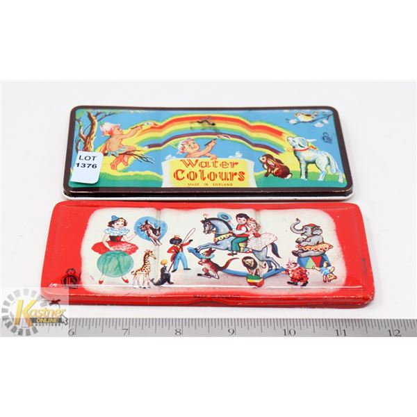 LOT OF 2- LL BRAND TIN LITHOGRAPHED WATER COLOR