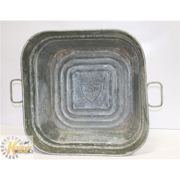 GSW VINTAGE GALVANIZED METAL WASH TUB