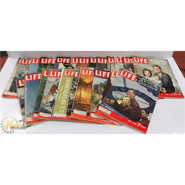 STACK OF 22 1950'S-60'S LIFE MAGAZINES