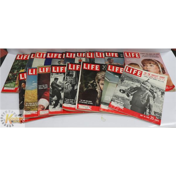 STACK OF 20 1950'S LIFE MAGAZINES