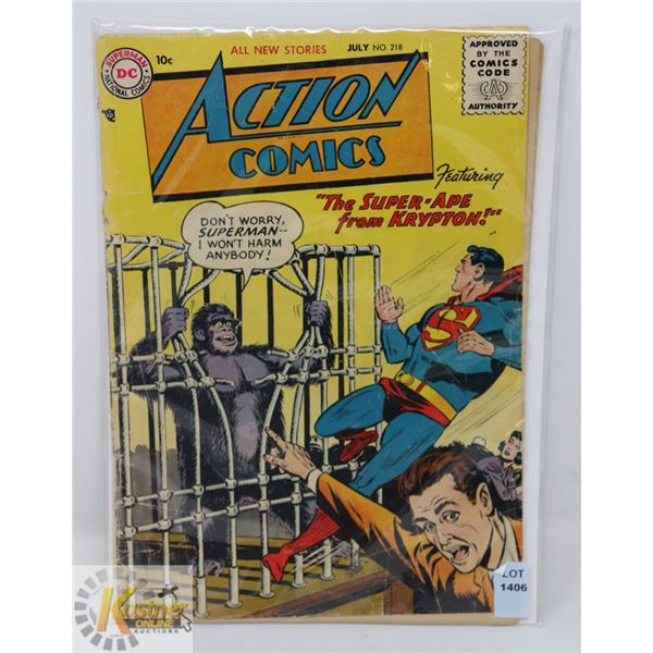 1956 DC COMICS 10 CENT JULY NO.218 ACTION COMICS