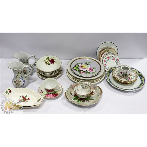 LARGE BOX OF VARIOUS ESTATE CHINA DISHWARE