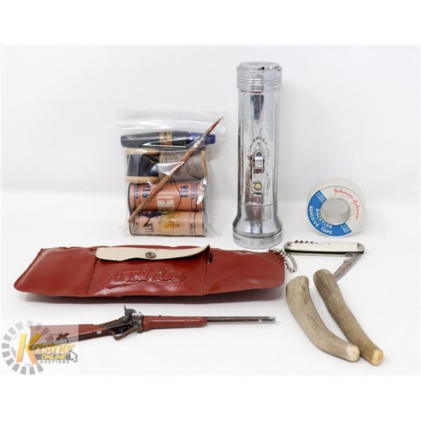 VINTAGE ESTATE COLLECTIBLE GRAB BAG; FLASHLIGHT/