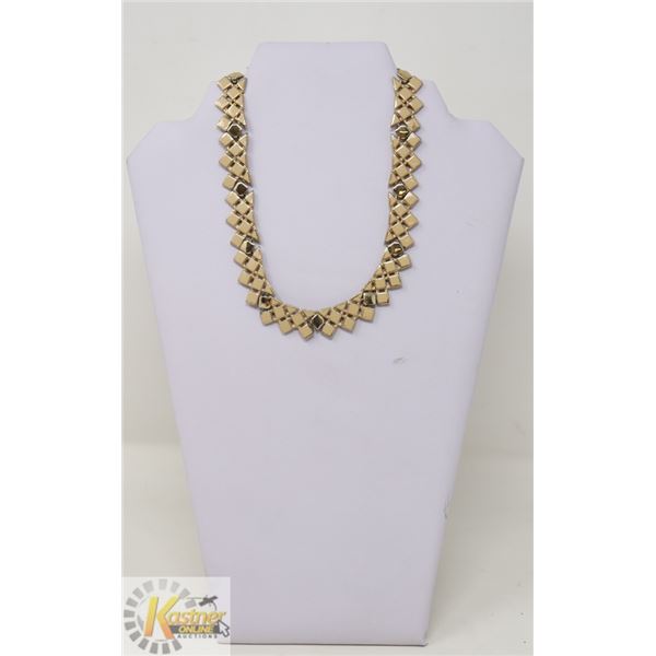 16.5" STAMPED GOLD TONE ESTATE NECKLACE W/