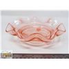 Image 1 : SMALL PINK DEPRESSION FOOTED WAVED GLASS CANDY