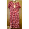Image 1 : 1960'S WOMEN'S RED PAISLEY PRINTED SHORT SLEEVE