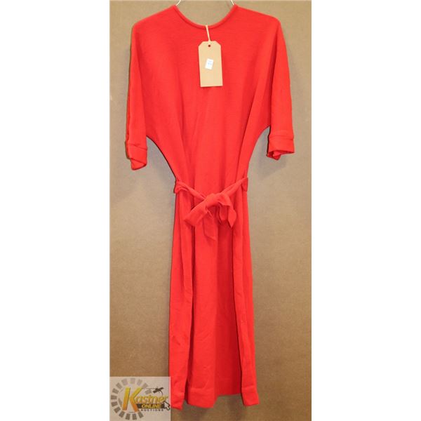 1960'S ALJEAN 100% CANADIAN WOOL RED 3/4 SLEEVE