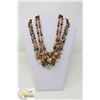 Image 1 : 16" VINTAGE ESTATE GOLD/ BROWN TONE 4 STRAND