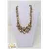 Image 1 : 17.5" VINTAGE ESTATE BROWN/ GOLD BEADED 2 STRAND