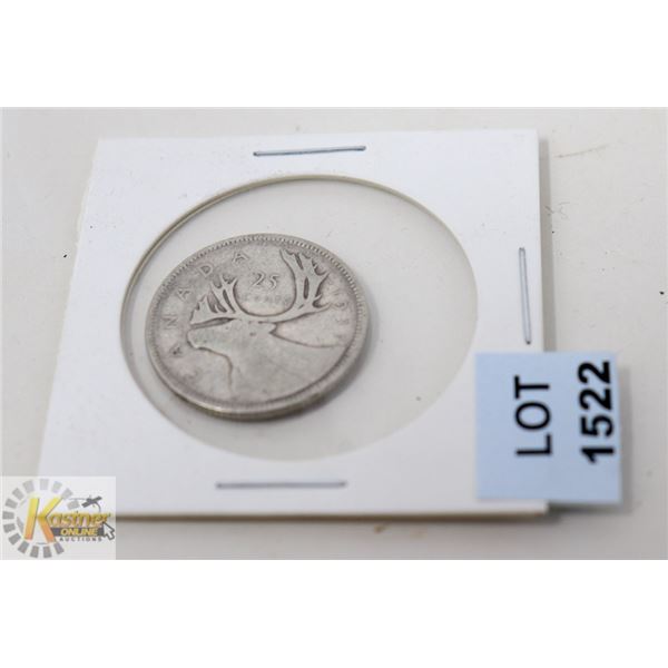1937 CANADA 25 CENT COIN