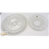 Image 1 : LOT OF 2 ROUND CRYSTAL & GLASS SERVING TRAYS