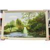 Image 1 : 1961 38" X 59" OIL ON CANVAS "STREAM IN THE WOOD"