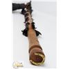 Image 2 : ORNATE LEATHER 8FT HORSE WHIP W/ WOOD CARVED