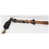 Image 3 : ORNATE LEATHER 8FT HORSE WHIP W/ WOOD CARVED