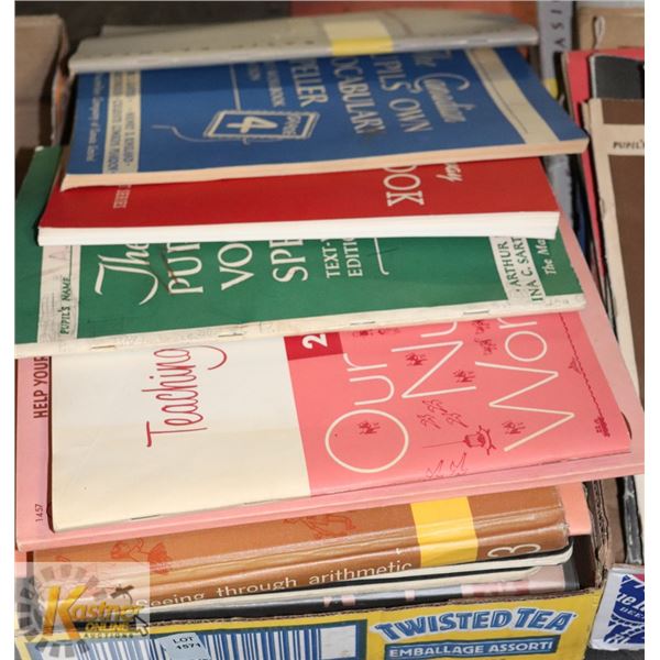 LARGE LOT OF ASSORTED VINTAGE TEXT BOOKS &
