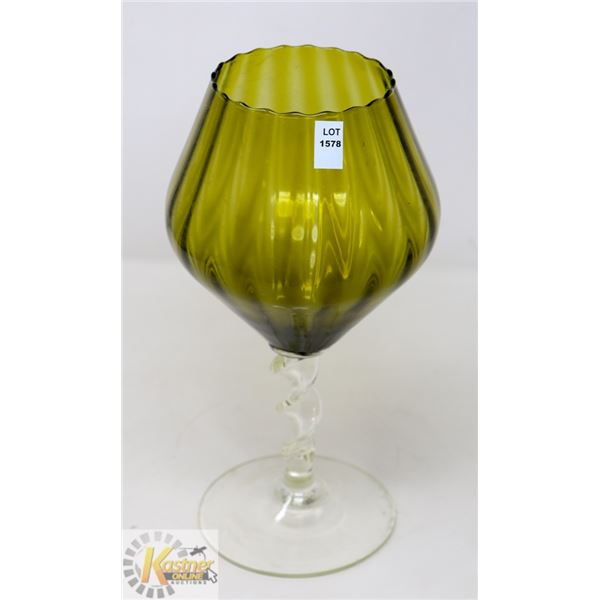 MCM 12" EMPOLI AVOCADO SNIFTER VASE