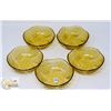 Image 1 : MCM 5PC AMBER GLASS SALAD BOWLS