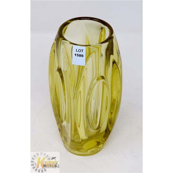 SKLO UNION 8" YELLOW HUE GLASS VASE
