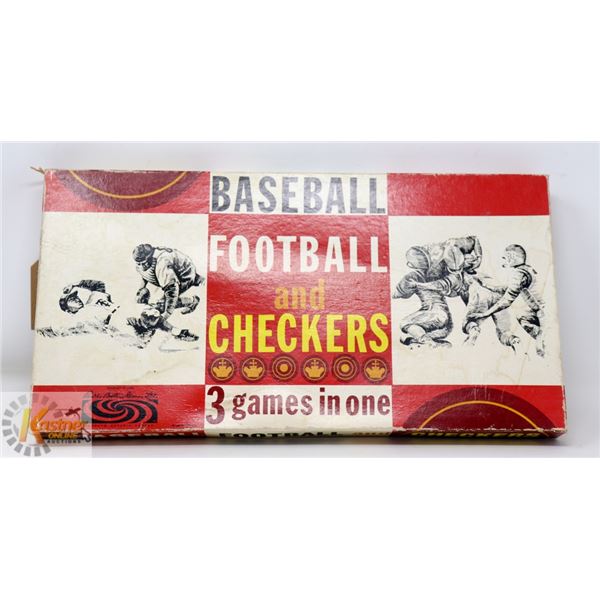 1962 PARKER BROTHER GAMES" BASEBALL FOOTBALL AND