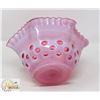 Image 3 : VINTAGE PINK THUMBNAIL PRINT GLASS BOWL
