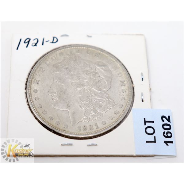 1921-D USA MORGAN SILVER ONE DOLLAR COIN